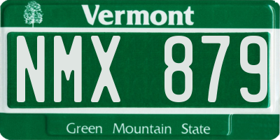 VT license plate NMX879