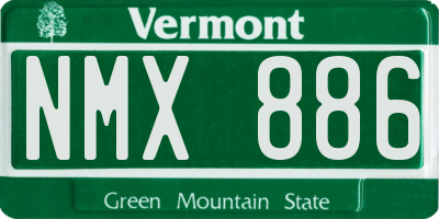 VT license plate NMX886