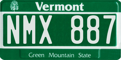 VT license plate NMX887
