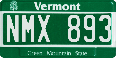 VT license plate NMX893