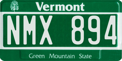 VT license plate NMX894