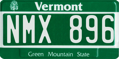VT license plate NMX896