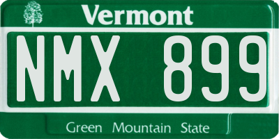 VT license plate NMX899