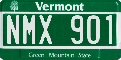 VT license plate NMX901