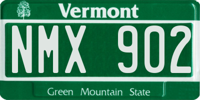 VT license plate NMX902