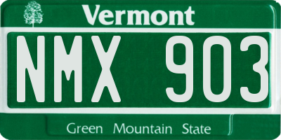 VT license plate NMX903