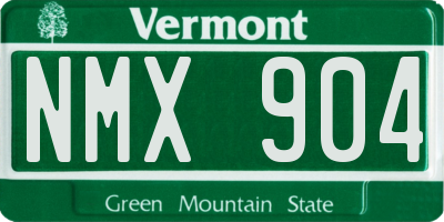 VT license plate NMX904