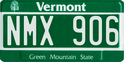 VT license plate NMX906