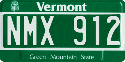 VT license plate NMX912