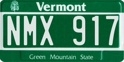 VT license plate NMX917