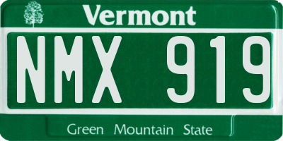VT license plate NMX919
