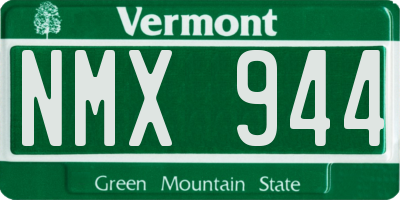 VT license plate NMX944