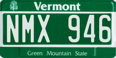 VT license plate NMX946
