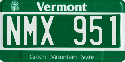 VT license plate NMX951