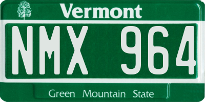 VT license plate NMX964