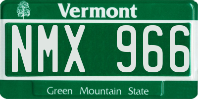 VT license plate NMX966