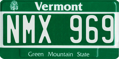 VT license plate NMX969