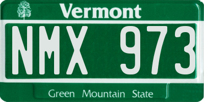 VT license plate NMX973