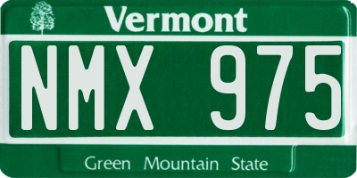 VT license plate NMX975
