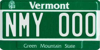 VT license plate NMY000
