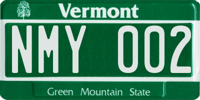 VT license plate NMY002