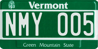 VT license plate NMY005