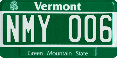 VT license plate NMY006