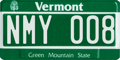 VT license plate NMY008