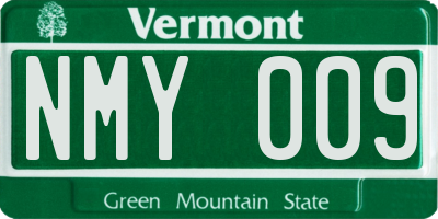 VT license plate NMY009