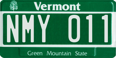 VT license plate NMY011