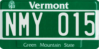 VT license plate NMY015
