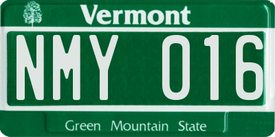 VT license plate NMY016