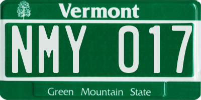VT license plate NMY017