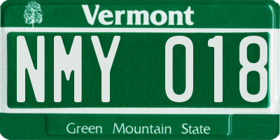 VT license plate NMY018