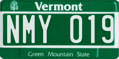 VT license plate NMY019