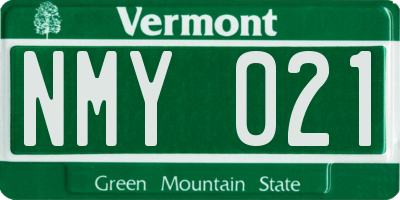 VT license plate NMY021
