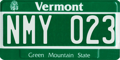 VT license plate NMY023