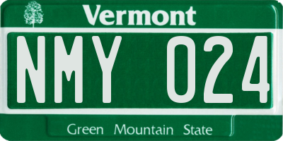 VT license plate NMY024