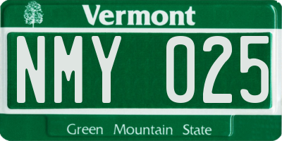 VT license plate NMY025