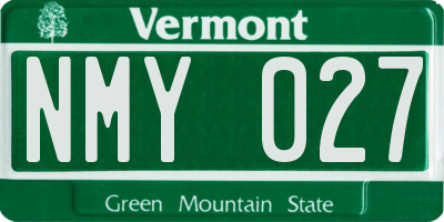 VT license plate NMY027