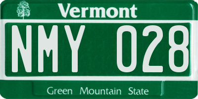 VT license plate NMY028