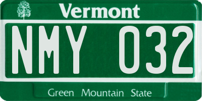 VT license plate NMY032