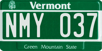 VT license plate NMY037