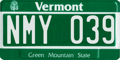 VT license plate NMY039
