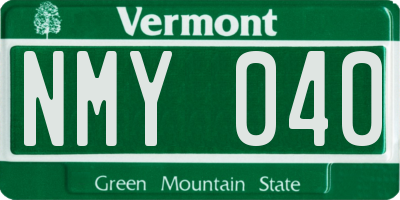 VT license plate NMY040