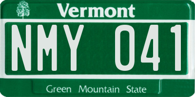 VT license plate NMY041