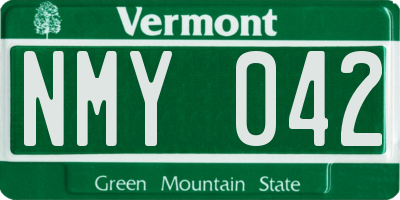 VT license plate NMY042