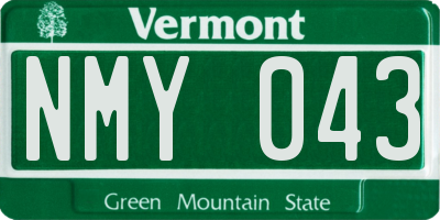 VT license plate NMY043