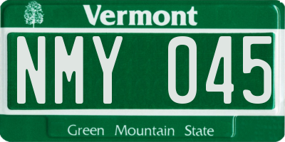 VT license plate NMY045