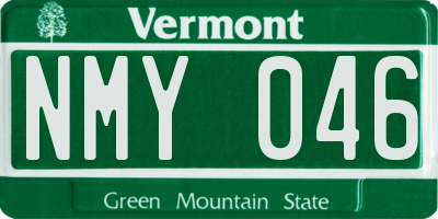 VT license plate NMY046